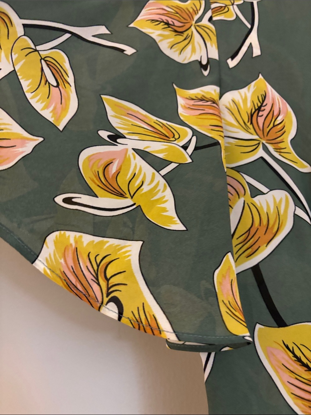 ModCloth Green Midi Dress with Yellow Floral Print - Picture 3 of 3